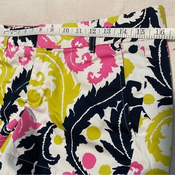 Banana Republic Lime, Pink, Navy, White Floral Print Shorts Cotton Spandex 6P - Picture 10 of 11